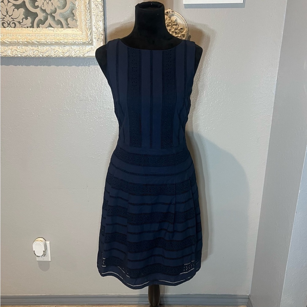 Brooks Brothers Navy Sleeveless Lace Dress - Picture 2 of 11